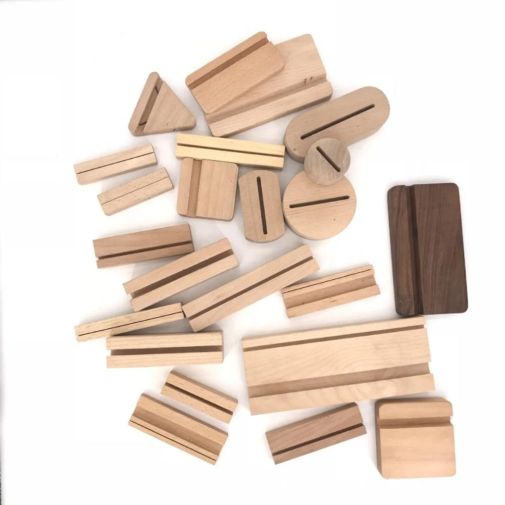 customized Wooden Card Base Desk Business Card Display Stand Wooden Card Holder wood product