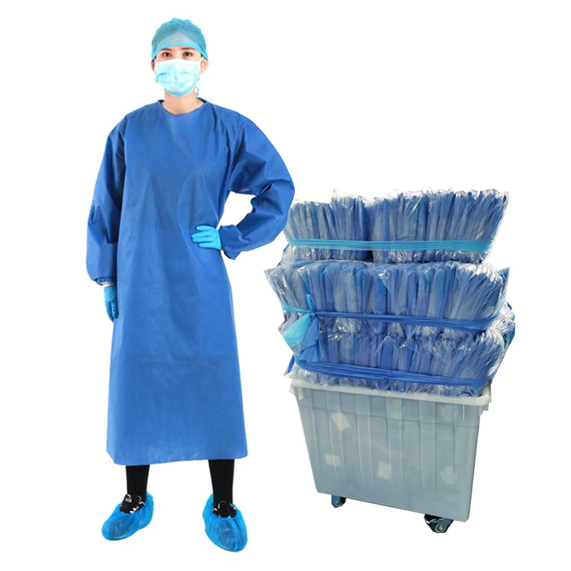Wholesale Disposable Reinforced Isolation Gowns For Clinic Examination Hospital SMS 30 40 45gsm Sterile Surgical Gown