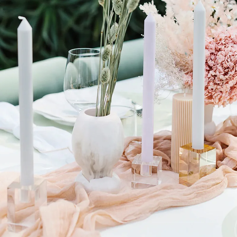 Acrylic Wedding Candlestick Holder Taper Candle Holder Dinner Candle Stick Holders Candlestick Stand for Wedding Party Dinning
