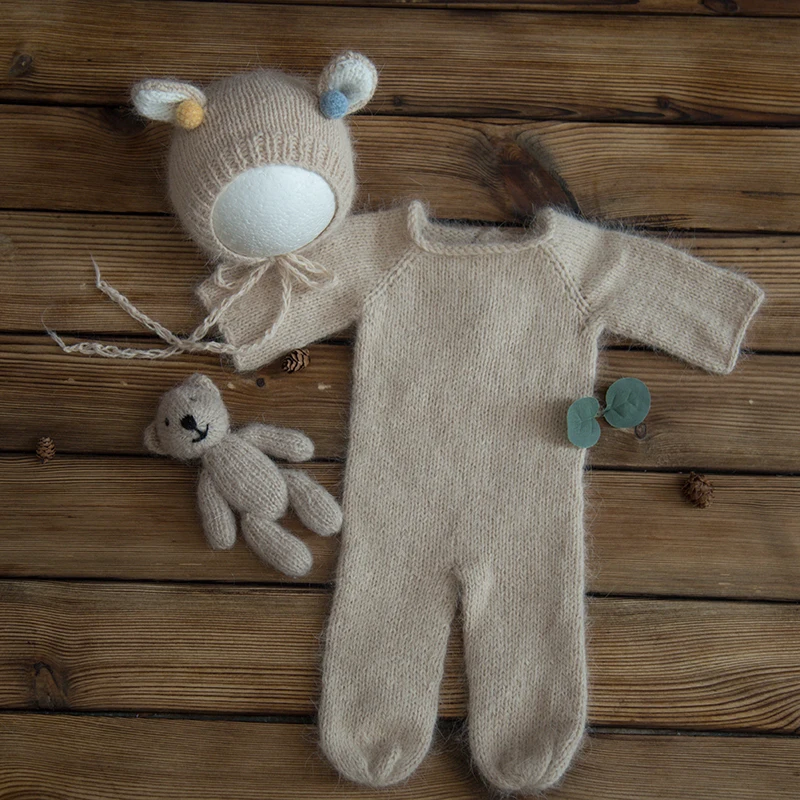 China 2022 New Design  Mohair Handmade Hat Photo Doll Photography Props