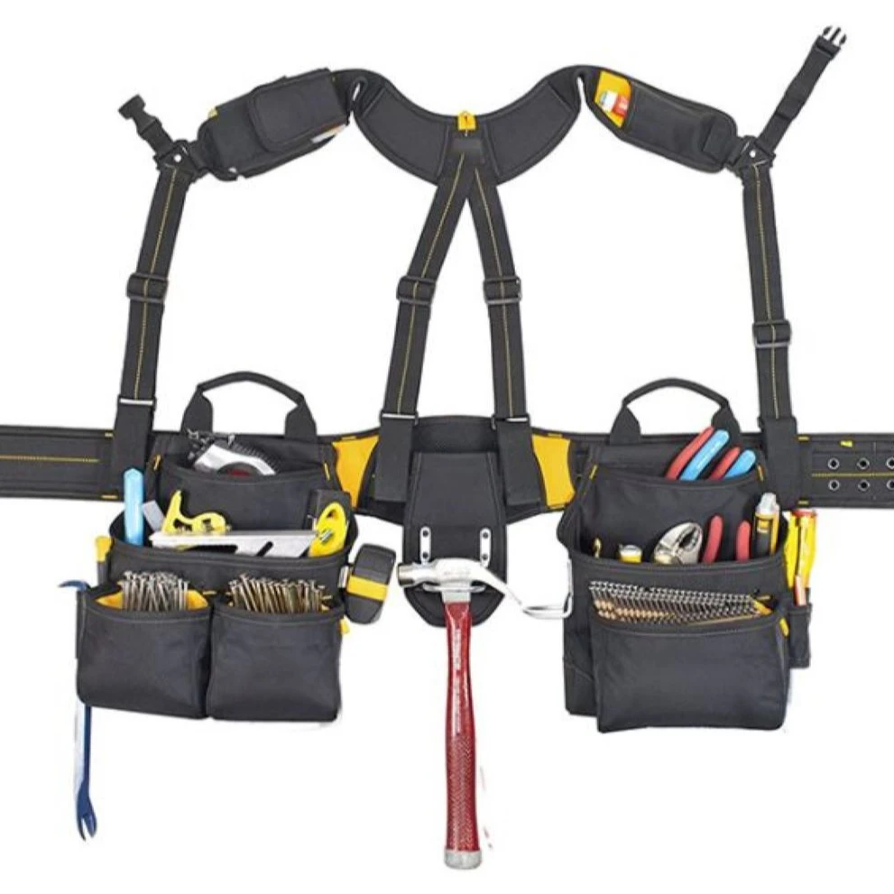 Подтяжки высокого качества, оптовая продажа, сумка на пояс для инструментов электрика, сумка для инструментов, сумка для инструментов, пояс для инструментов с подтяжками