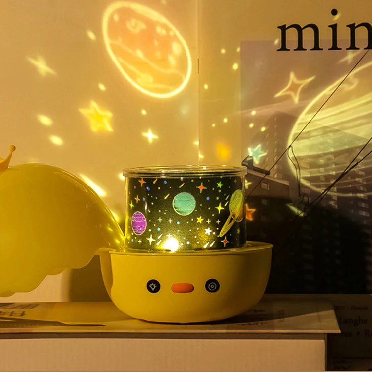 Новый продукт, декоративная проекционная лампа Crown Duck, USB-зарядка, музыкальный пульт дистанционного управления, ночник