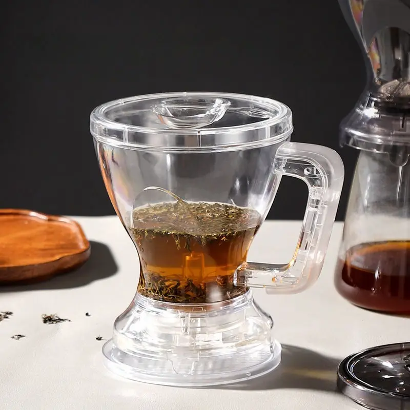 600ml Wholesale Eco-Friendly Novelty Plastic Teapot Handmade Brewing Coffee Tea Infuser with Stainless Steel Filter Drinkware