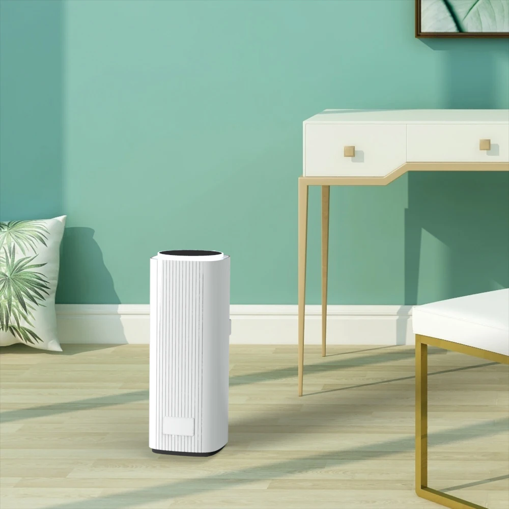 SCENTA Luxury White Plastic Large Size Desktop Bluetooth Control LED Light Air Cleaner Smart Electric Air Purifier With Fan