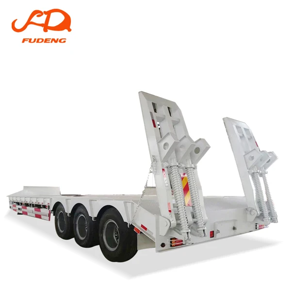 2021 lowboy semi trailer 3 axles 80ton steel material lowbed truck trailer for sale