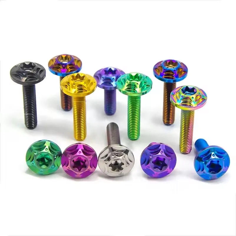 M4 M6 M8 Gr2 Gr5 Grade 2 Grade 5 Titanium alloy colour Anodized Hex Socket Drive Truss Head Machine Bolt Screw With Hole