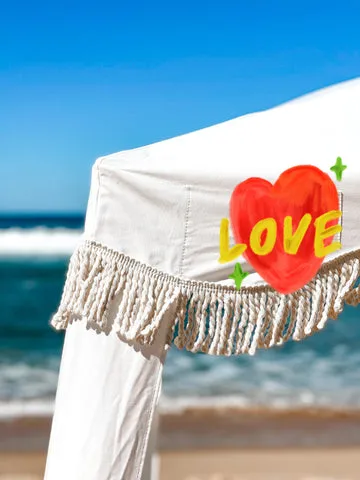 Portable Wooden Pole Cool Beach Umbrella Cabana Tents Outdoor Premium Fringe Canvas Sun Shelter Beach Shade Cabana With Tassels