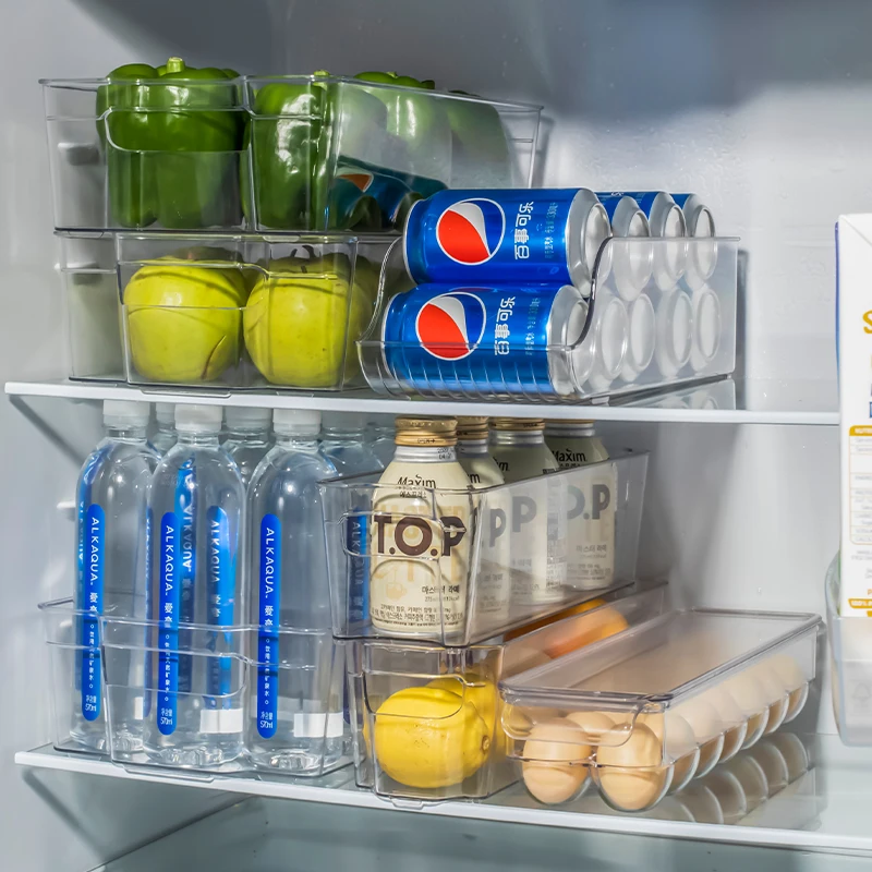 Eco friendly Plastic drawer containers food chicken egg holder tray lid fridge organizer container set egg storage box