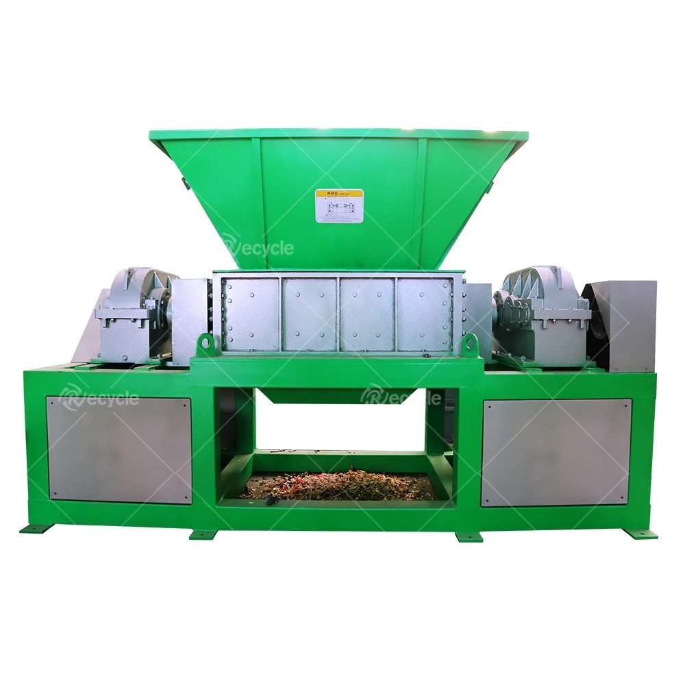 Wonderful Double Two Shaft Shredder Machine for Recycling Metal Scraps Tires Waste Plastic Wood