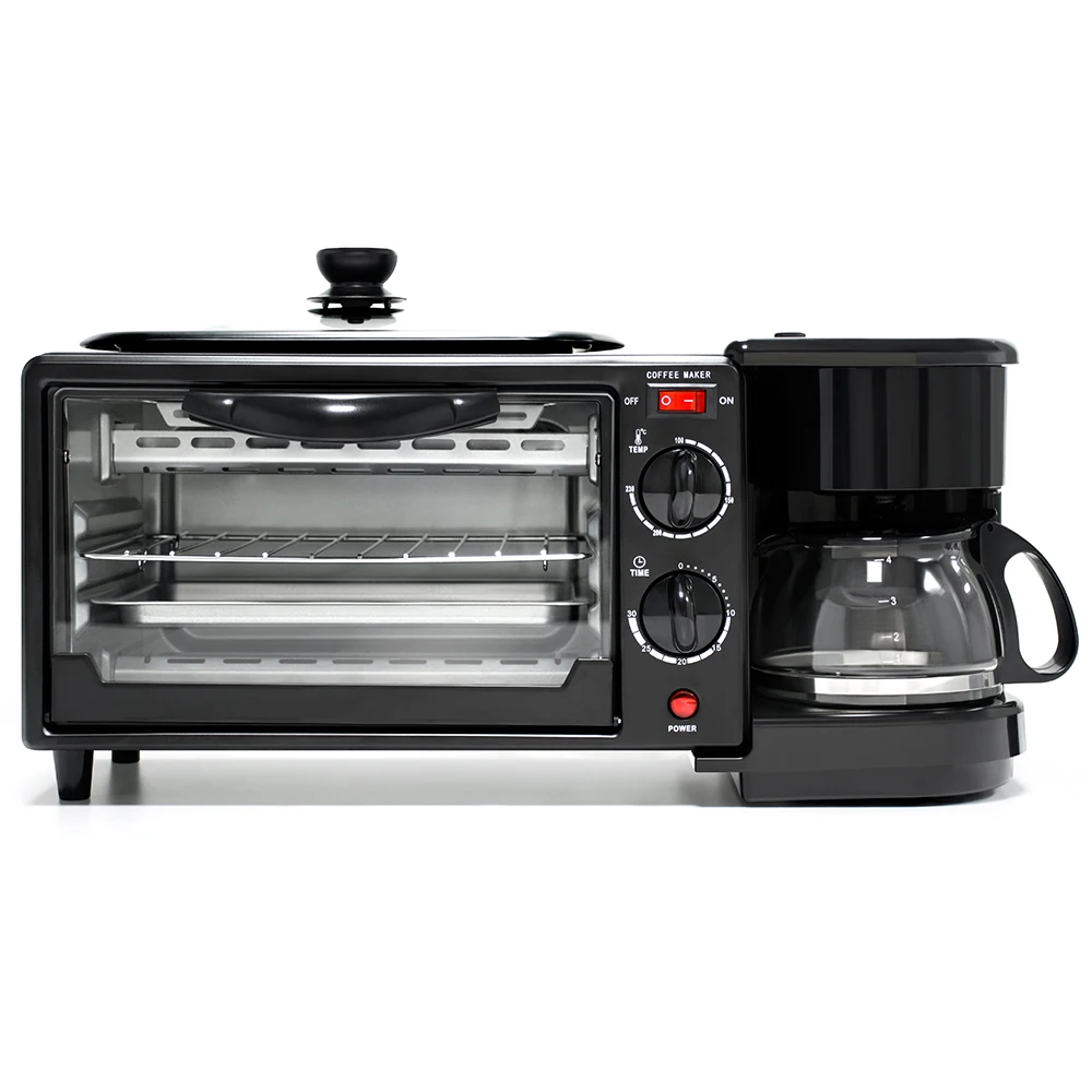 Приборы для приготовления завтрака 3 в 1 машина Электрический завтрак, тем самым позволяя зернам раскрыться кофейник сковородка для жарки и тостов микроволновая печь (1600374035081)