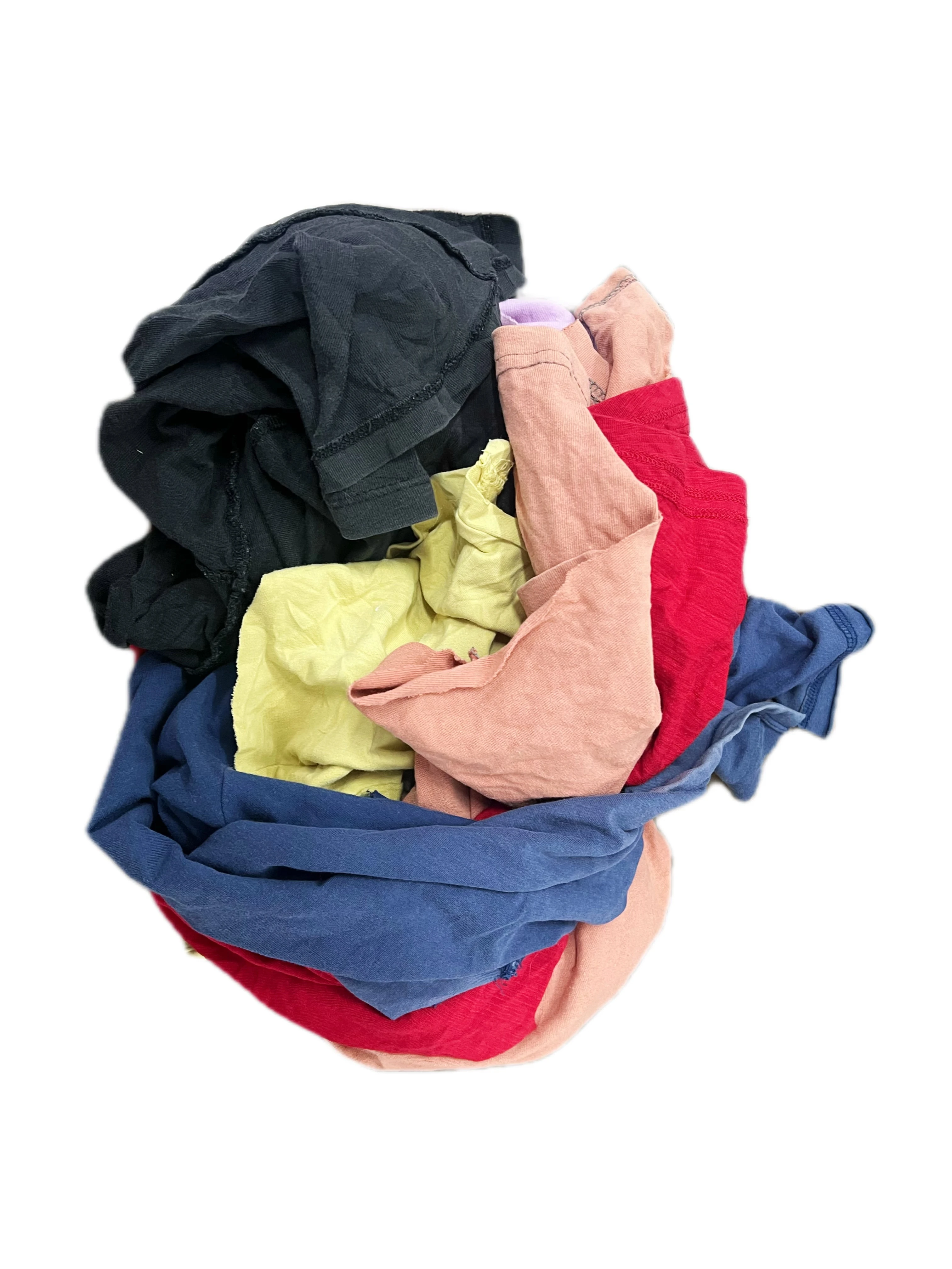 Industrial Wiping Cotton Rag Used Second-Hand Clothes Textile Waste Recycling Dark Colored T-shirt 100% Cotton Rags for Cleaning