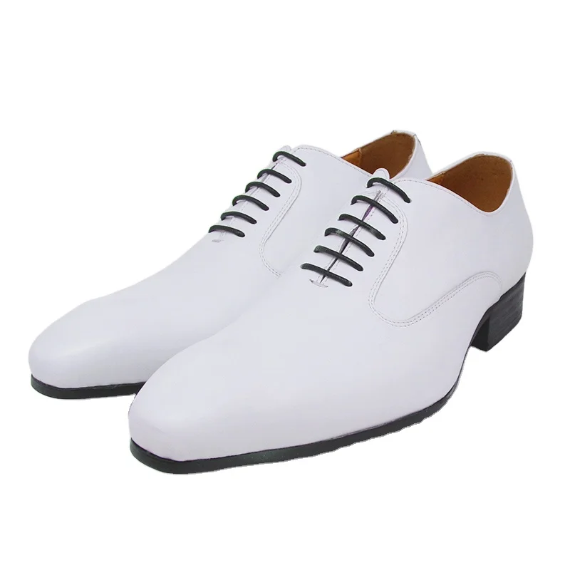 Top Picks White Oxford Shoes Genuine Leather Handcraft Hot Sale Formal Business Men Dress Shoes