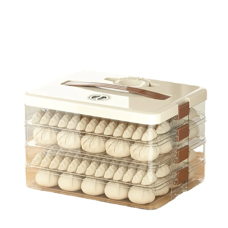 Portable food storage box Household dumpling freezer box Steamed stuffed bun and dumpling fresh-keeping box