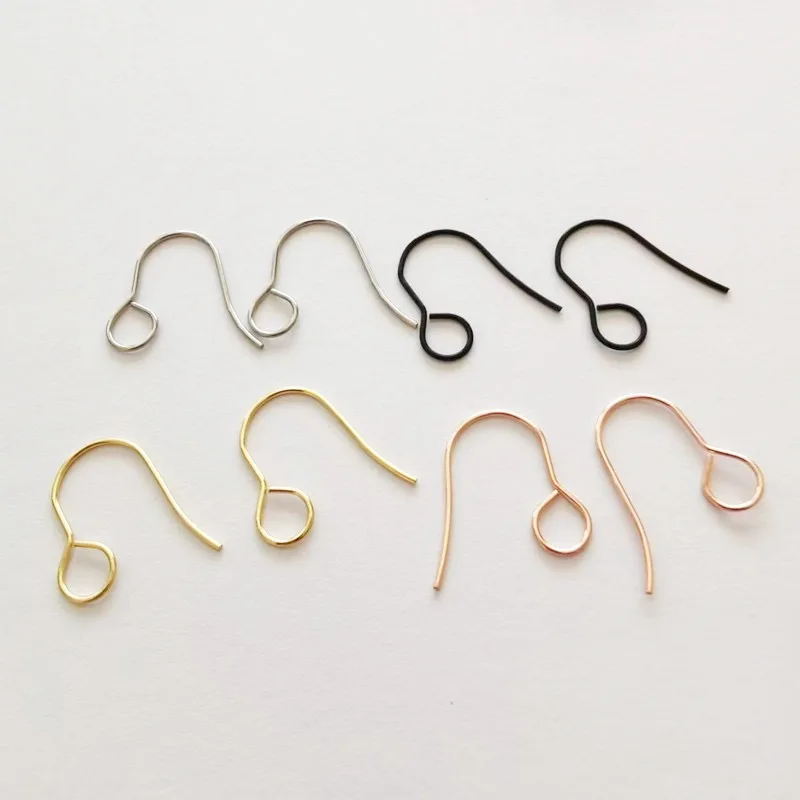 316 stainless steel jewelry findings earring hook with big eyes 18k gold,rose gold black plating ,DIY jewelry Accessories