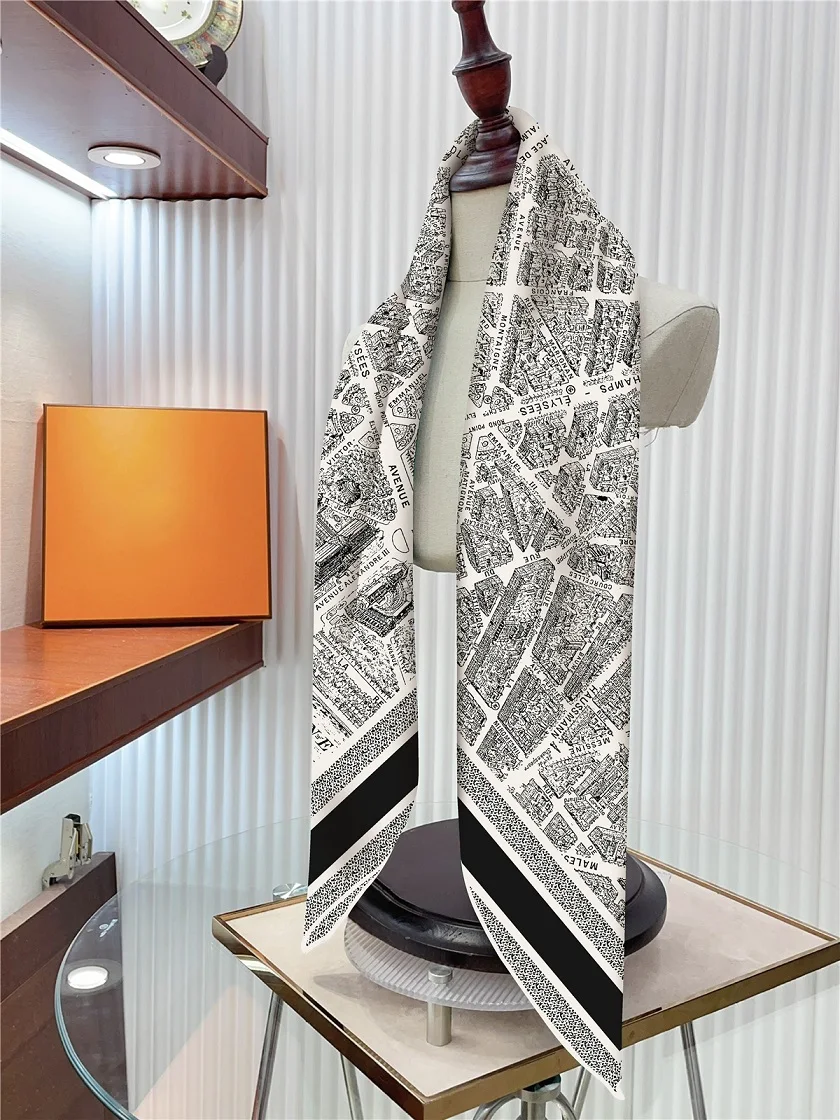 Hand Printed LISA Printed Scarf Square Scarf Silk Feel Scarves Printed Lady Hijab 90x90 cm