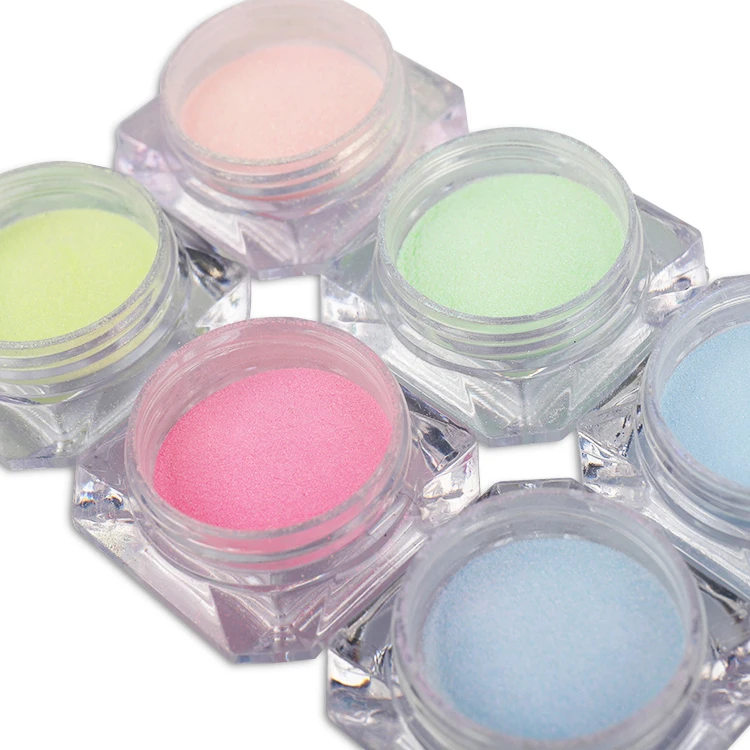 Non-Toxic Diamond Powder For Nails Fashionable Nail Powder Pigment Beautiful Glow Colored Aurora Powder Nails