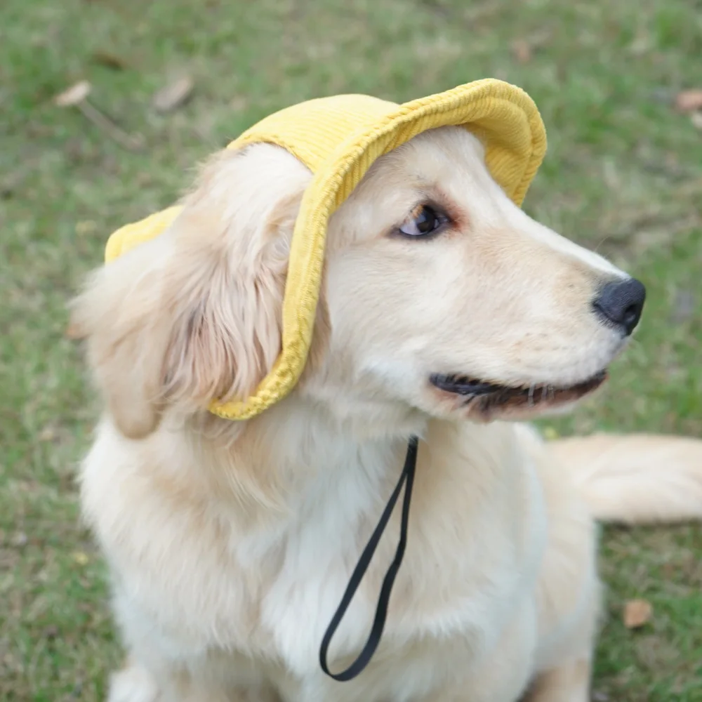 LM0080M Pet supplies Summer Dog Sunscreen Hat Take photos and dress up with a sun hat Pet corduroy fisherman hat
