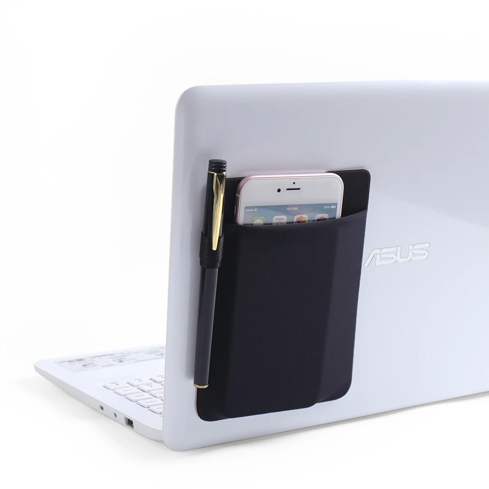 Flexible Laptop Cover Card Pocket Wallet Cell Phone Case Lycra Pouch For Wireless Mouse Stick On Laptop Slim Mouse Sleeve Holder