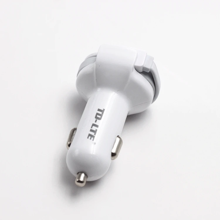 5V 2.4A 2usb port car charger with cable car phone charger fast charging car station for mobile phone