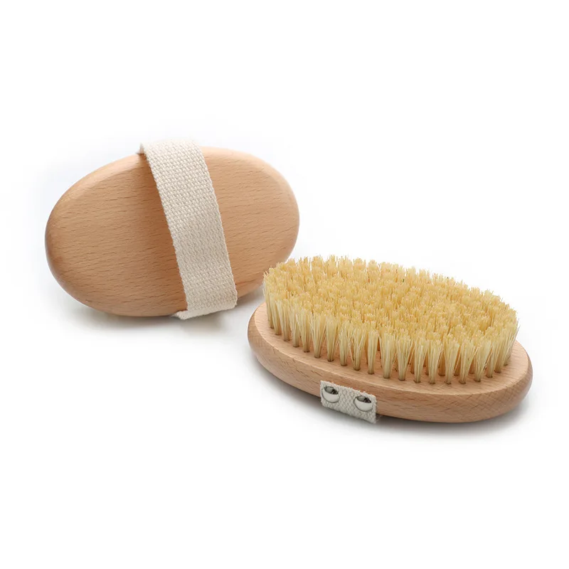 Wholesale Skin Wet Or Dry Shower Brush Black Body Bath Brush With Soft Boar Bristle  Buy Private Label Dry Skin