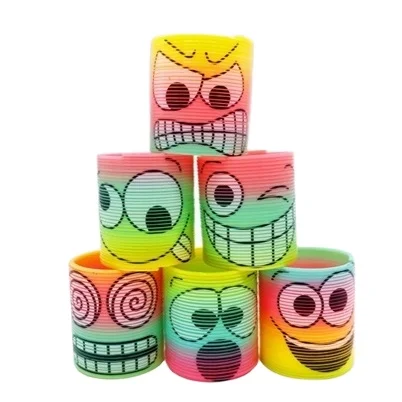 Customized plastic education folding rainbow magic spring toy rainbow circle