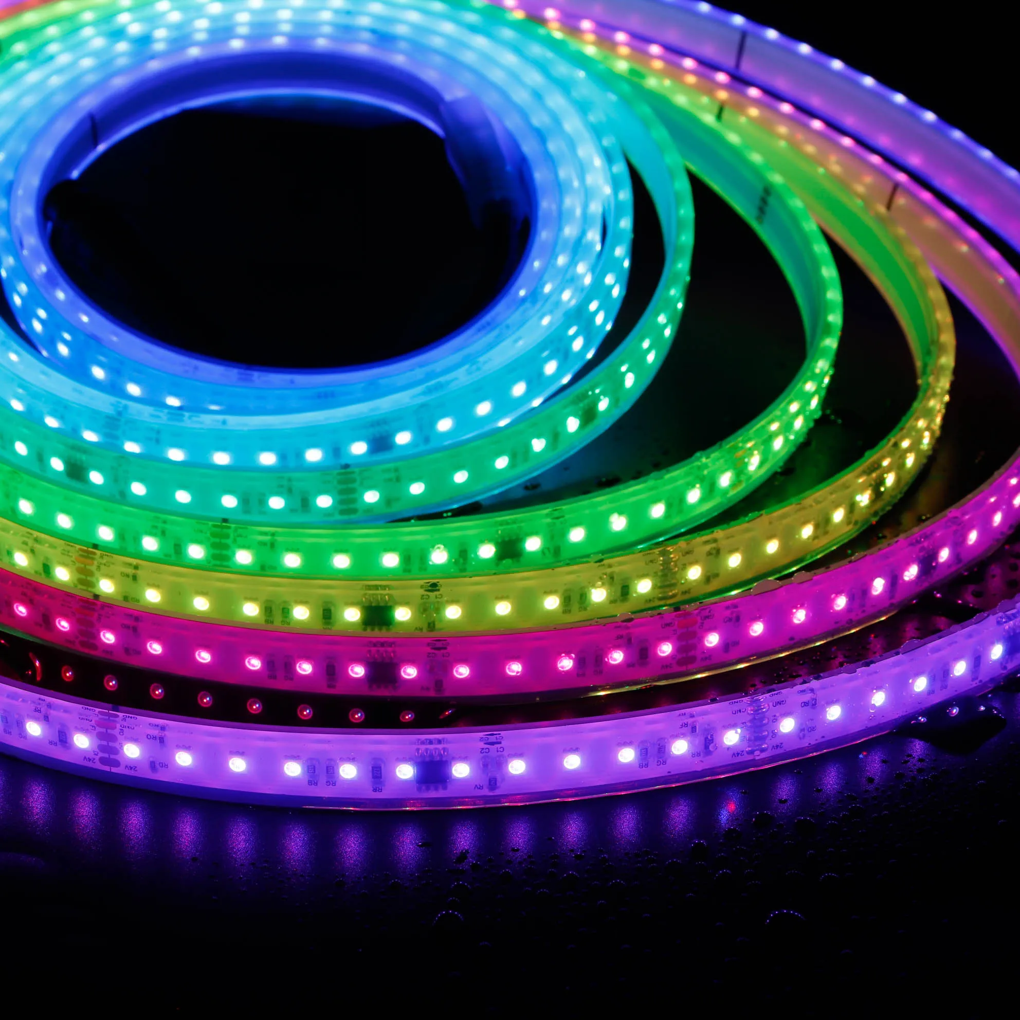 Высокое качество IP67 Cob линейное освещение 5 м 4 шт. комплект подсвечивания Rgb Светодиодная лента DMX Адресуемая программируемая