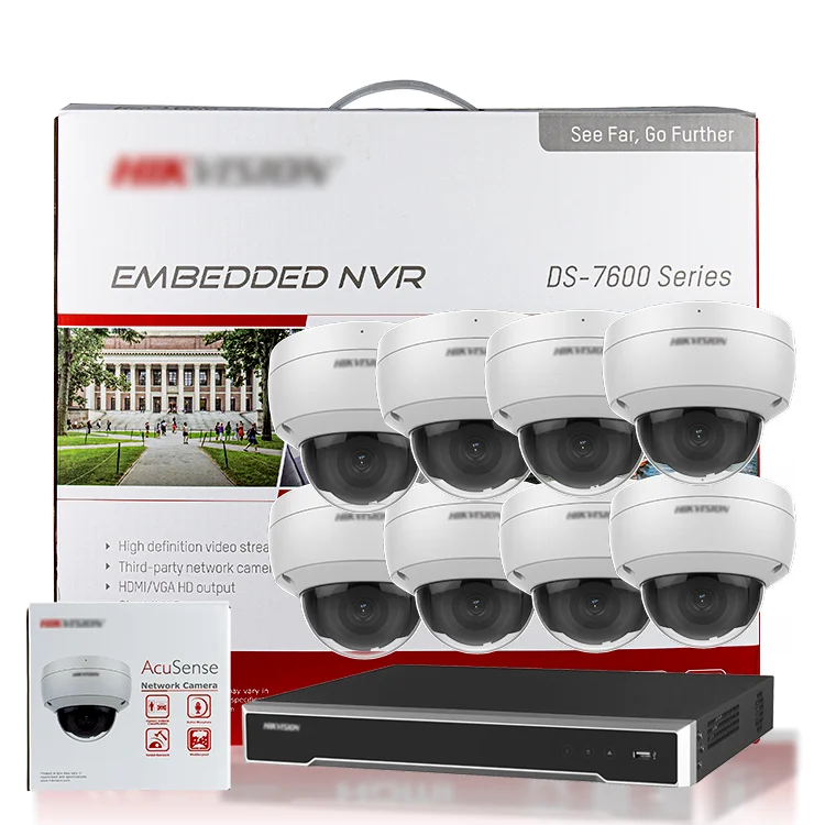Оригинальный HIKVISON 8ch 8 POE 16 каналов NVR 4 МП 8 МП 4K HD встроенный микрофон CCTV Купольная IP-камера системы безопасности