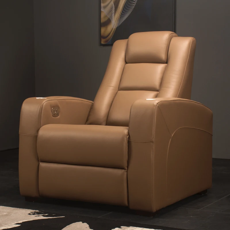  Light brown color home theater VIP electric recliner Villa cinema seat CHIHU lazy boy power reclining Cinema