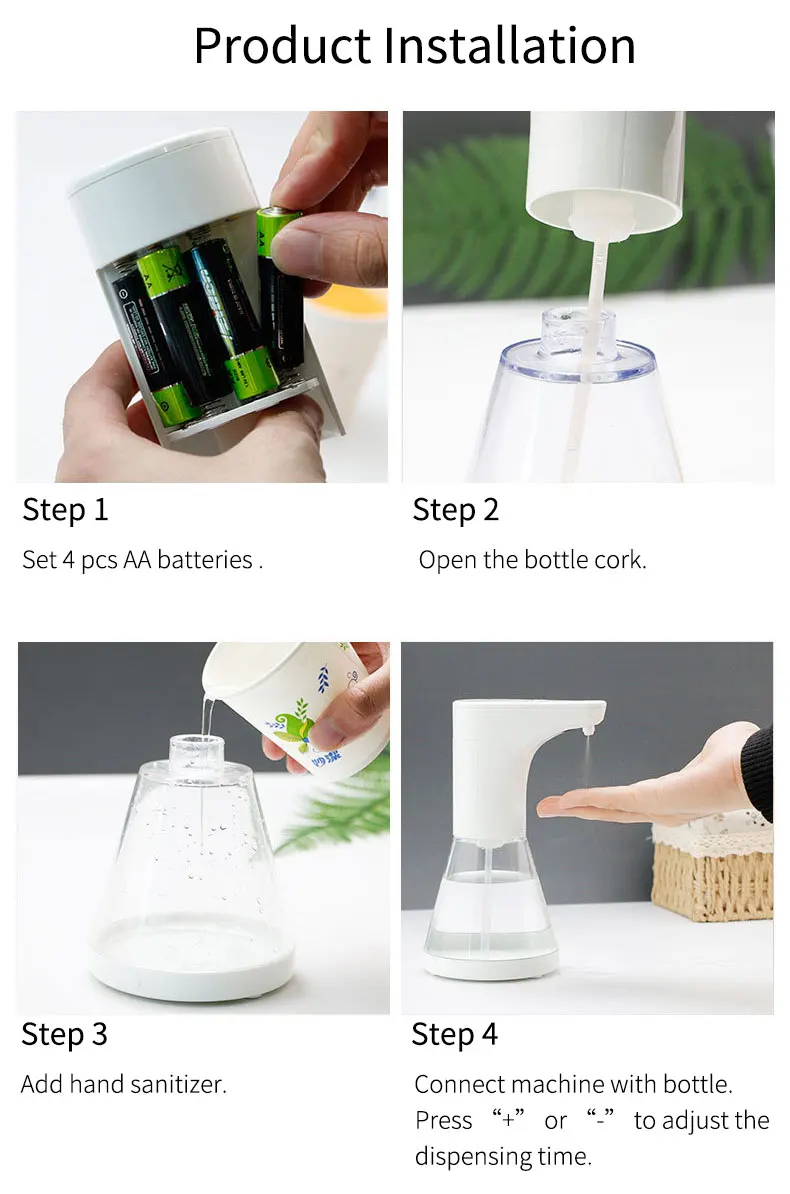 Round Automatic Spray Soap Dispenser 480ml Smart Sensor Dish Soap Dispenser For Kitchen Modern