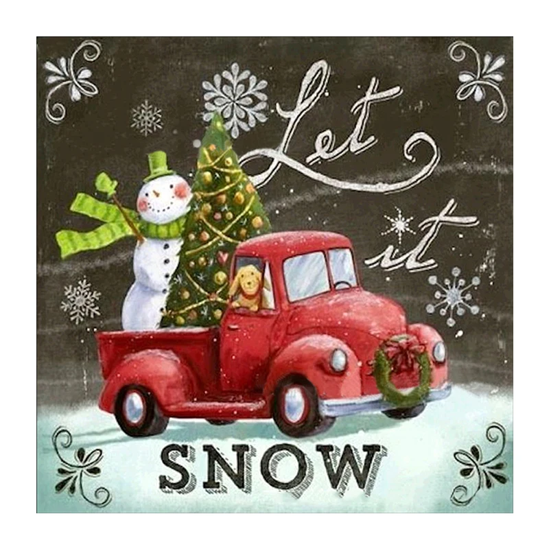 Christmas Gift Diy 5d Diamond Painting By Number Kit Full Circle Diamond Christmas Tree And Snowman Diamond Painting