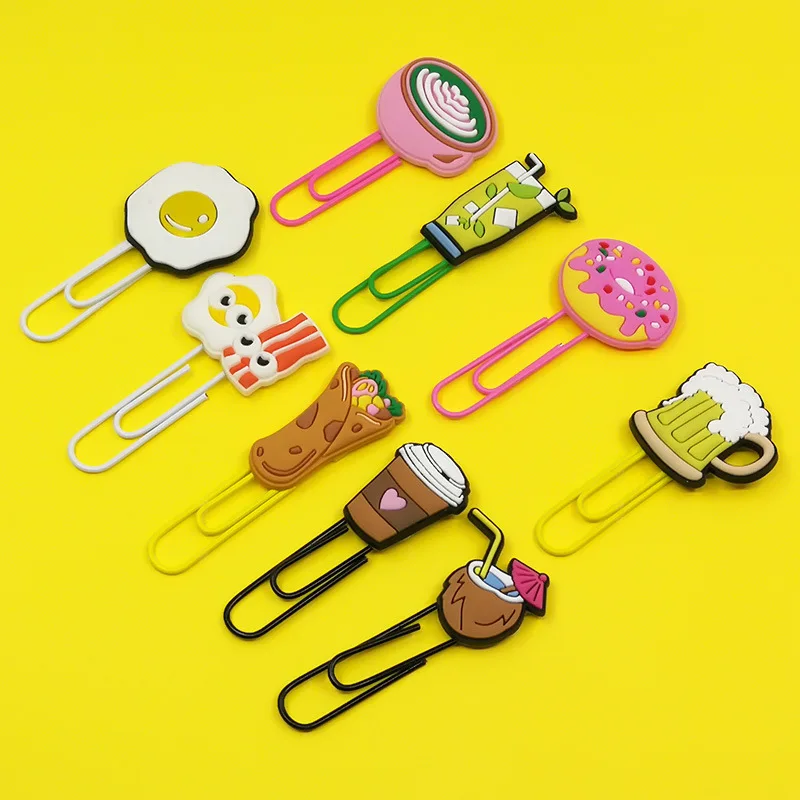 office stationery Soft Rubber Book Mark Silicone Mold Bookmark Paper Clips Customized PVC Paper Clip