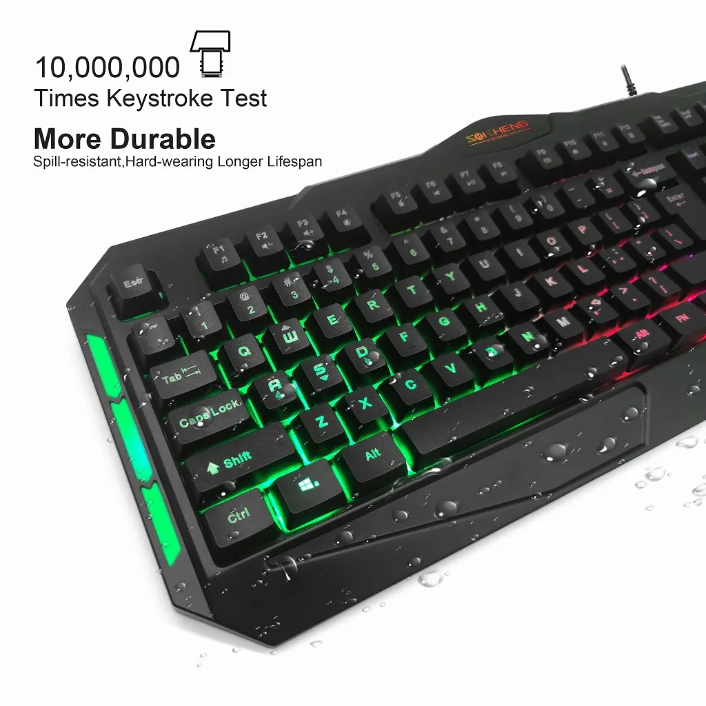  Дешевая 104 клавишная ПК светодиодная подсветка RGB Led Rainbow Gamer Setup 1 набор комплектов наушников гарнитура комбо Проводная игровая мышь и