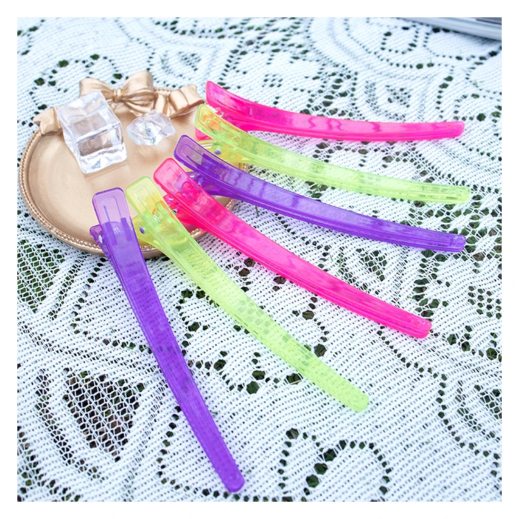 2021 New Women multicolor Custom plastic Alligator Hair Clips Duck clips