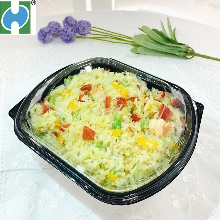 
Bulk Black Cheap Microwave Bento Disposable Plastic Food Containers Lunch Box with Compartment 