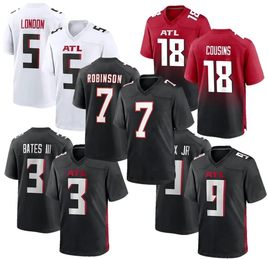 Best Quality #3 Jessie Bates III #7 Bijan Robinson #9 Michael Penix Jr. #18 Kirk Cousins Stitched American Football Jersey