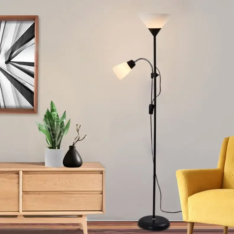 E27 base creative simple floor lamp adjustable iron living room study LED reading floor lamp