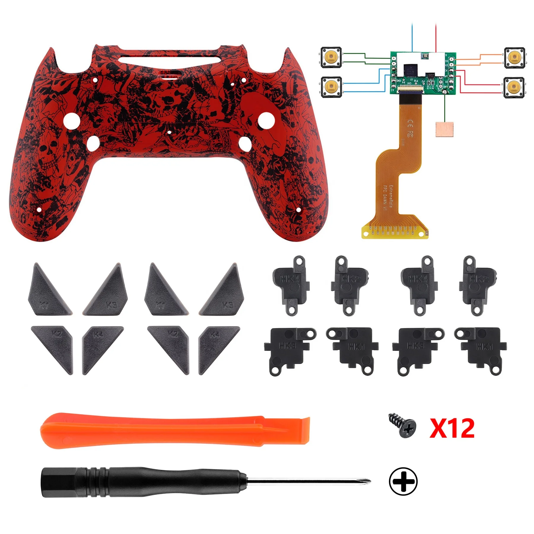 eXtremeRate Gamepad Accessories Dawn Remap Kit Back Button Attachment For PS4 Controller Paddles