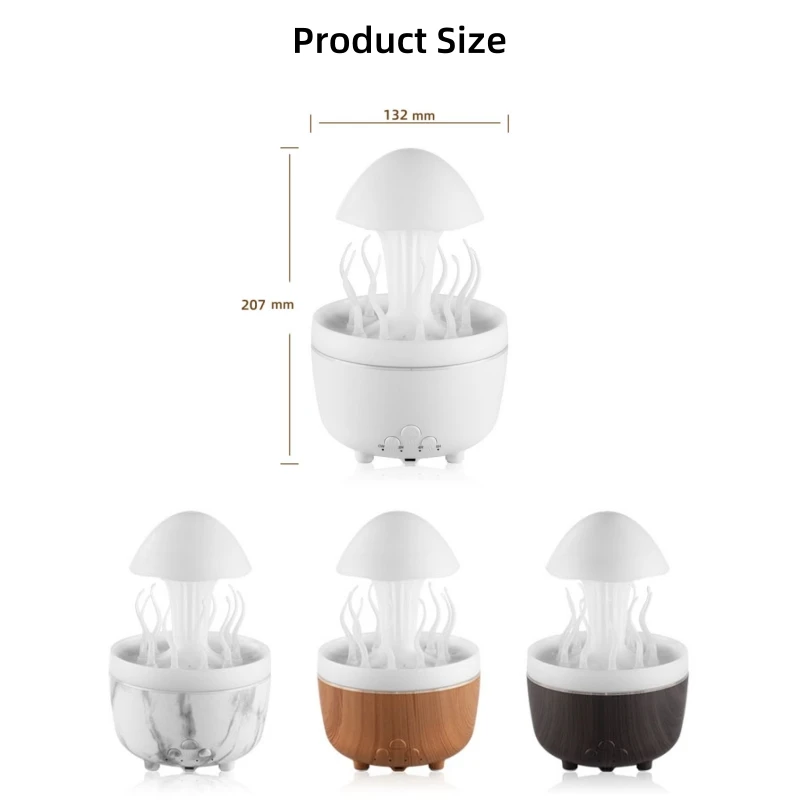 New Design Water Drip Room Humidifiers 300Ml Ultrasonic Rotating Rain Drop Aroma Diffuser With Remote