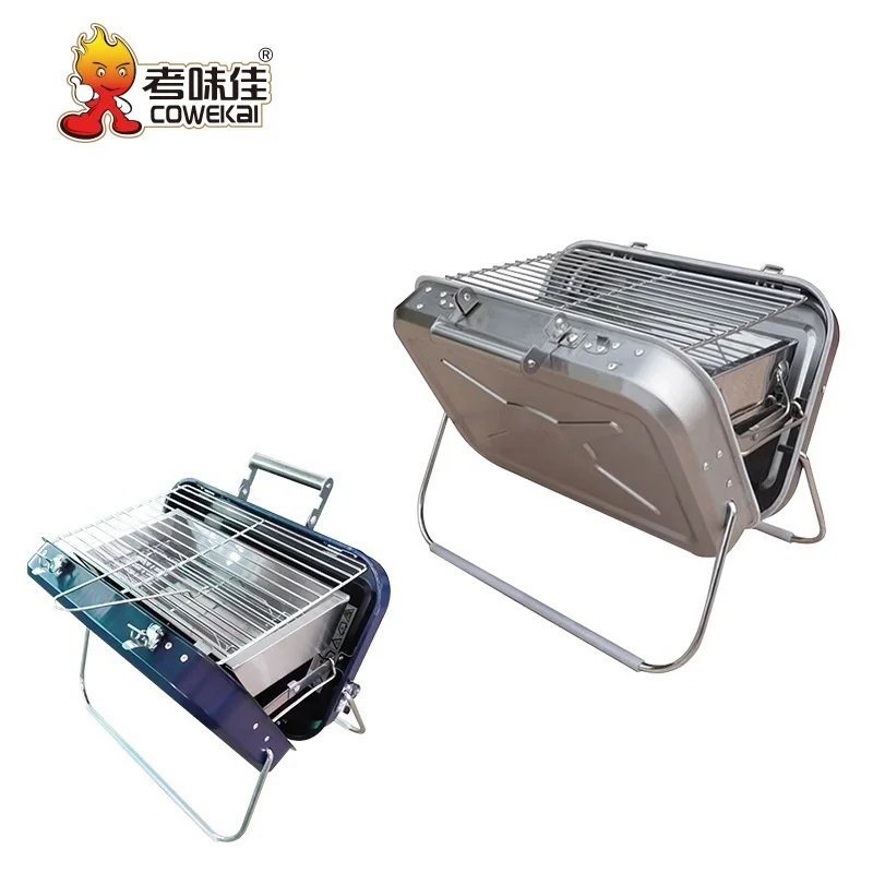 Korean Kebab Grill Outdoor Travelling Camping Table Grill Folding Portable Stainless Steel BBQ Grills
