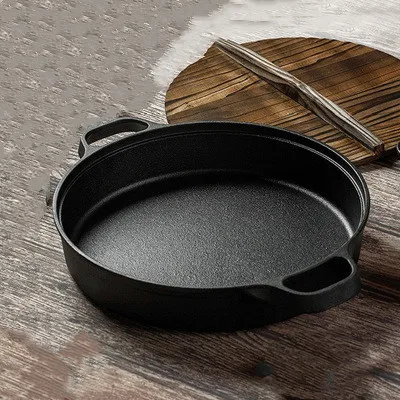 Drop Shipping Fry Pan High Quality  Non Stick Skillets Restaurant Enamel Cover Metal Plate Pot Stove Baking Pan