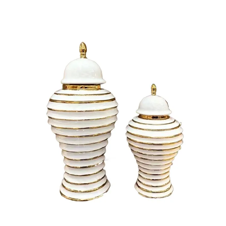 Европейская керамическая фарфоровая ваза с золотым покрытием из плетеного ротанга для легких роскошных поделок, Современный домашний декор и домашний декор