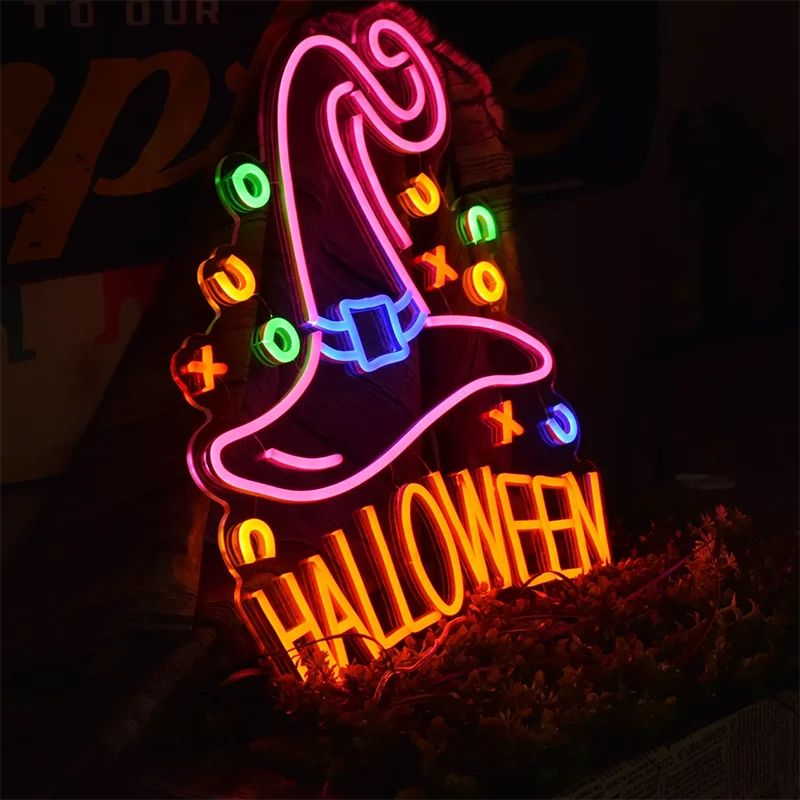 Wholesale Wall Hanging rgb changeable color neon sign custom flex led words letter light halloween neon sign