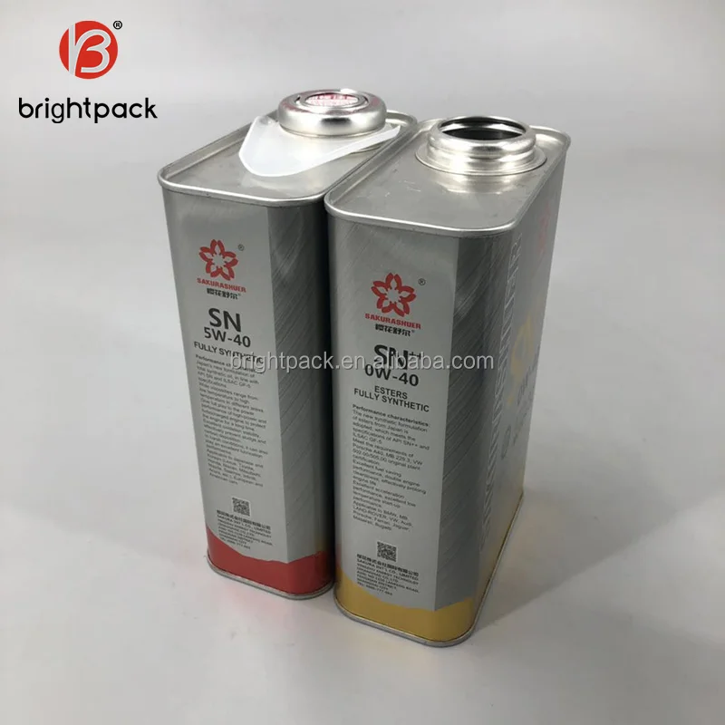 F-style 1L rectangular metal tin can for engine oil lubricant oil Square 4L oil cans used for petrol chemical