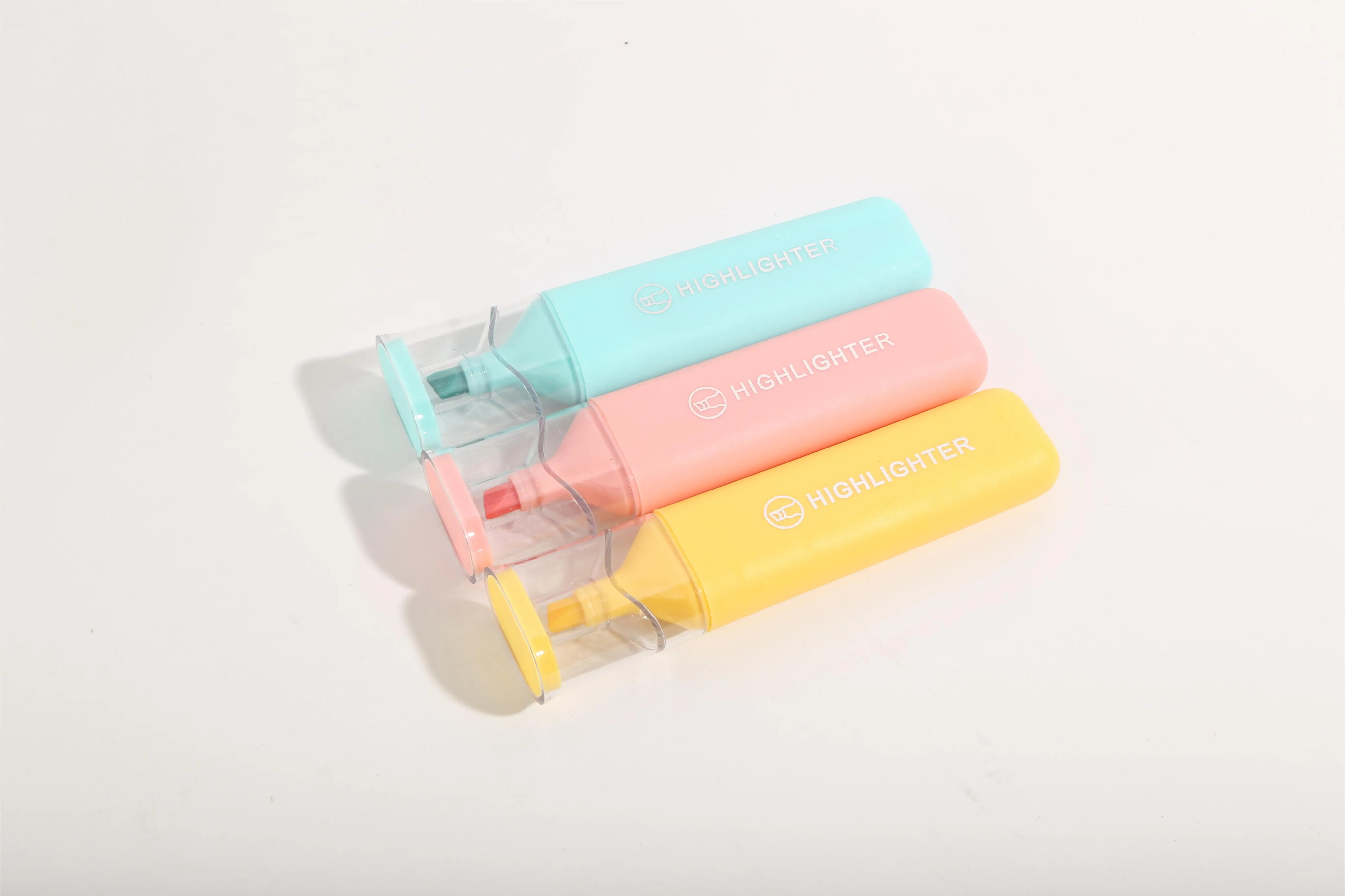 Office School Stationery Products 3pcs/set macaron color highlight marker pen customized oblique tip marker set