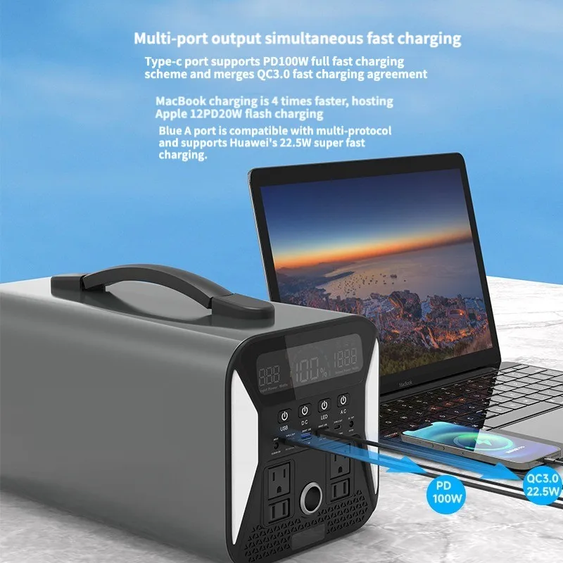 Portable solar emergency outdoor power station generator 1000W 2000W 5000W solar relatsd products Lifepo4 solar battery