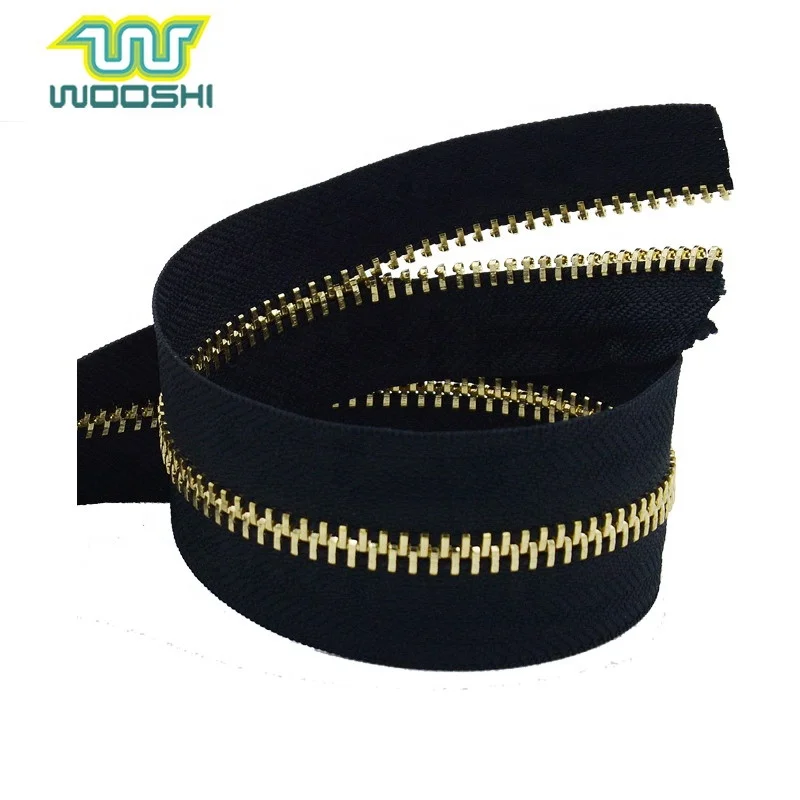 Metal Zipper Eco-friendly Handbag Accessories for Shoulder Bag Gray Metal Zipper for Messenger Bag Grey Copper Free Customized