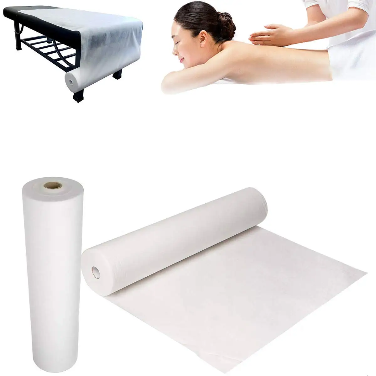  Customize Medical Waterproof White Non Woven Massage table Paper Roll SMS Disposable Bed