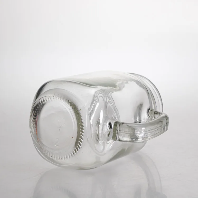 Factory Direct Wholesale 400ml Square Beverage Jars 13oz Custom Glass Mason Jars with lids and Handle