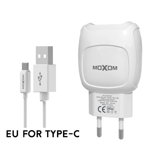MOXOM Trending Product 2 USB Ports Wall charger set 2.2A Phone Charger Plug For iPhone with Cable