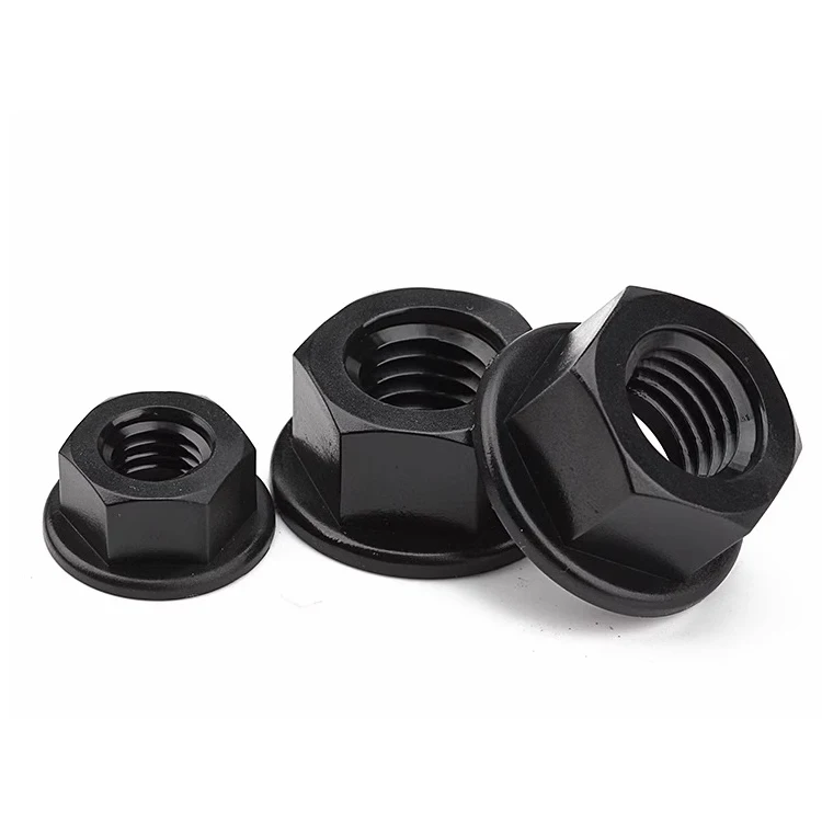 DIN6923 Nylon flange nutM6 M8 M10 M12  PA66 Plastic Nylon Black White Color Serrated Hex Hexagon Flange Nut